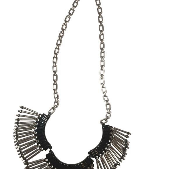 Vtg Stella & Dot Twilight Fringe Necklace old money feminine green Workwear Boho - Picture 6 of 14